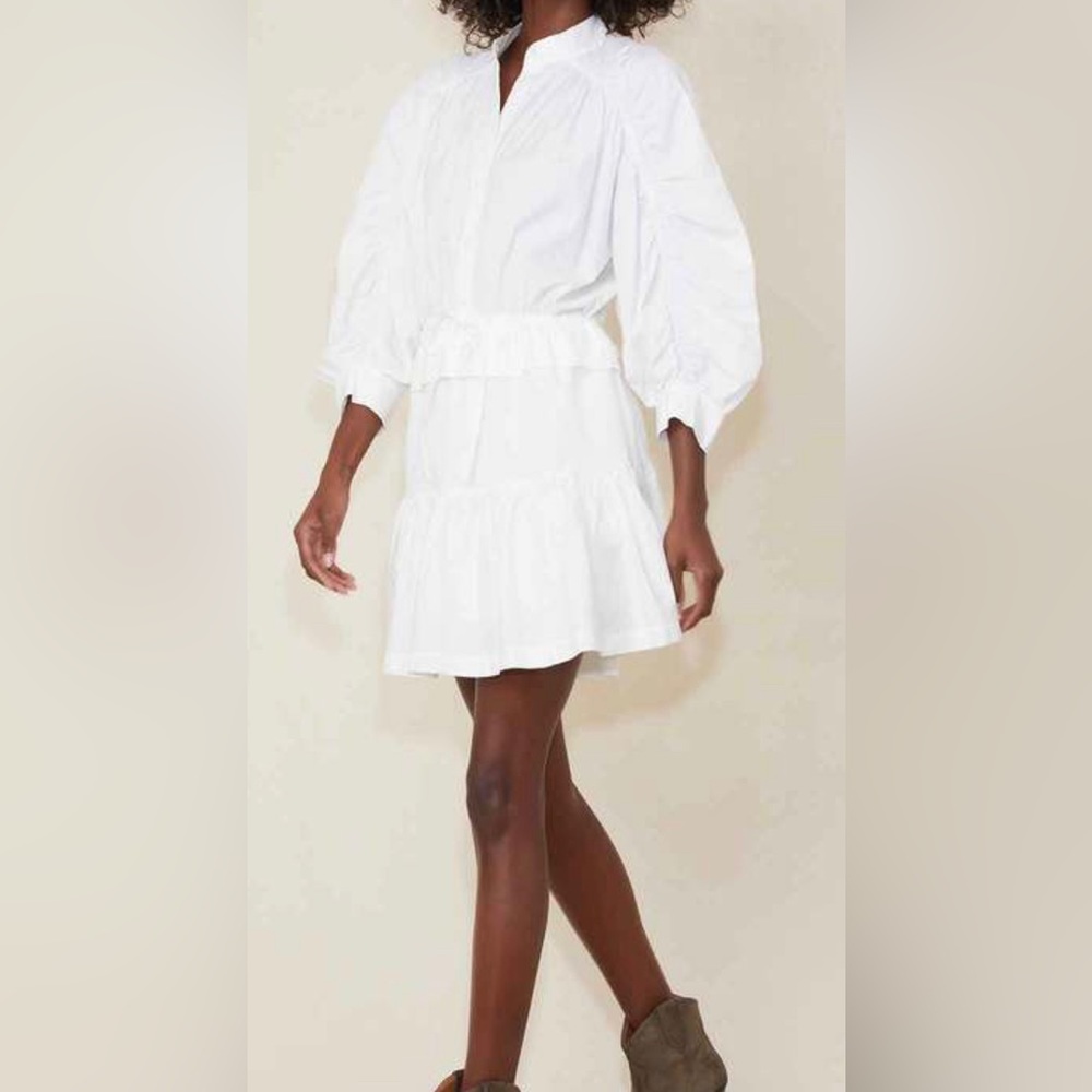 FRAME DENIM
RUCHED SLEEVE DRESS - BLANC
